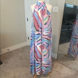 Colorful Halter Maxi Dress